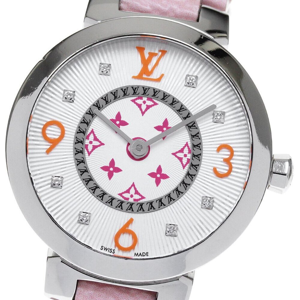 LOUIS VUITTON Tambour Slim MM QA146 8P diamond Quartz Ladies Watch - Picture 11 of 11